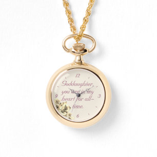 Personalised Goddaughter Necklace Watch