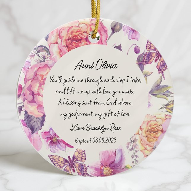 Personalised Godmother Baptism Thank You Ornament (Creator Uploaded)