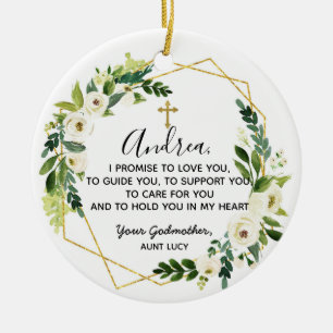 Personalised Godmother Promise to Godchild Ceramic Tree Decoration