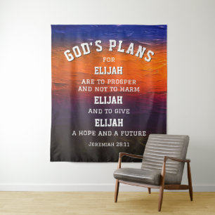 Personalised GOD'S PLANS Jeremiah 29:11 Christian Tapestry