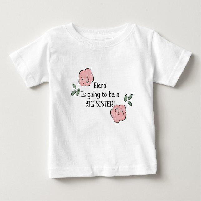 Personalised Going to be a Big Sister T-Shirt (Front)