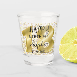 Personalised Gold 18th Birthday Shot Glass