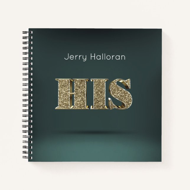 Personalised Gold 3D HIS Notebook (Front)