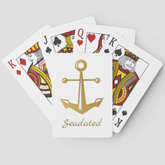 Personalised Gold Anchor Playing Cards
