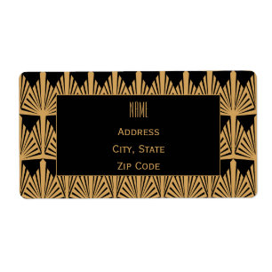 Personalised Gold and Black Art Deco Pattern