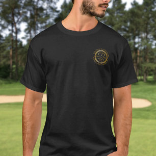 Personalised Gold And Black Golf Hole in One T-Shirt