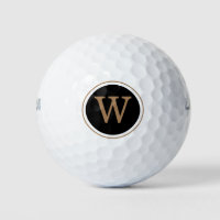 Personalised Gold and Black Monogram Inital