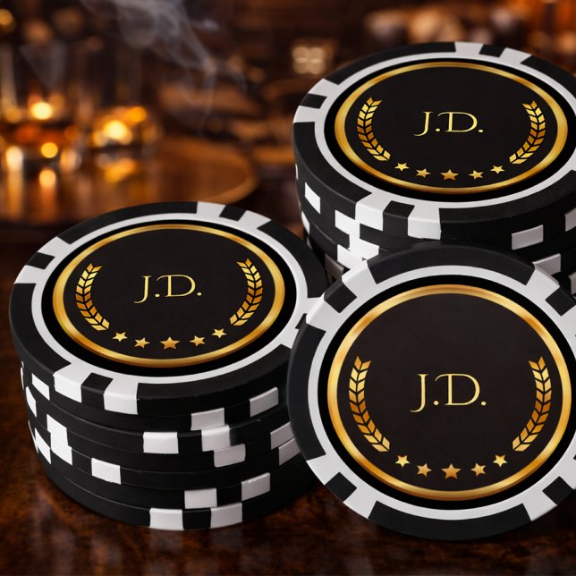 Personalised Gold and Black Poker Chips (Creator Uploaded)