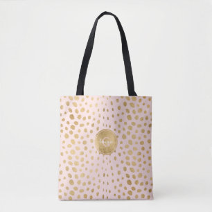 Personalised Gold And Blush Cheetah Animal Print Tote Bag