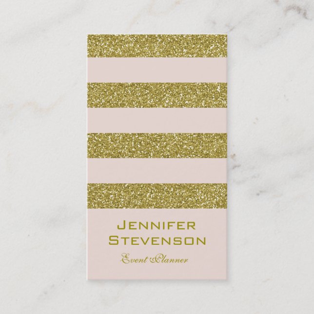 Personalised Gold And Pink Business Card (Front)