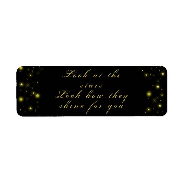 Personalised Gold and sparkles stars on black (Front)
