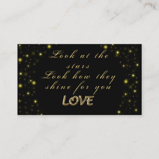 Personalised Gold and sparkles stars on black  Business Card (Front)