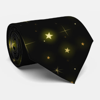 Personalised Gold and sparkles stars on black  Tie