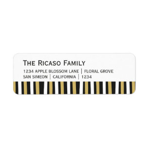Personalised Gold And White Modern Stripe