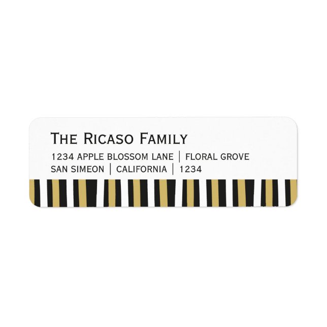 Personalised Gold And White Modern Stripe (Front)