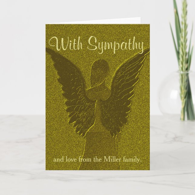 Personalised Gold Angel Sympathy Card (Front)