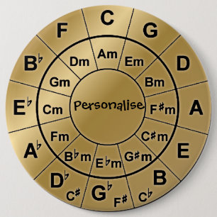 Personalised Gold Badge Music Lovers Chord Wheel