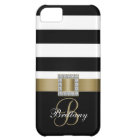Personalised Gold, Black Bold Stripes Diamonds