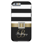 Personalised Gold, Black Bold Stripes Diamonds