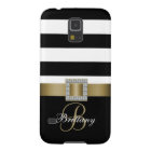 Personalised Gold, Black Bold Stripes Diamonds