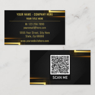 Personalised Gold Black Business Card with QR code