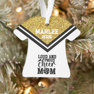 Personalised Gold & Black Cheer Mum Ornament