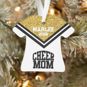 Personalised Gold & Black Cheer Mum Ornament
