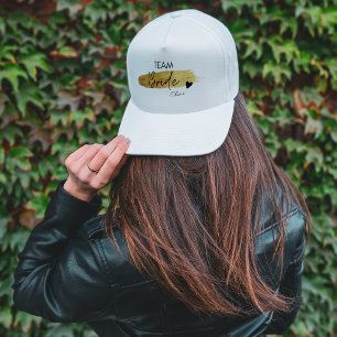 Personalised Gold & Black Modern Chic Team Bride Trucker Hat