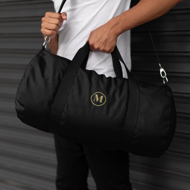 Personalised Gold Black Monogram Initial Travel  Duffle Bag (Creator Uploaded)