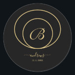 Personalised gold black signature Sticker<br><div class="desc">Personalised Monogram and Name Playing Cards.</div>