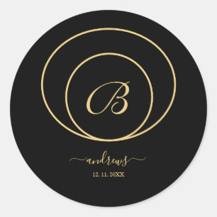 Personalised gold black signature Sticker