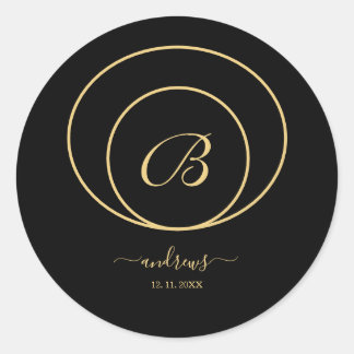 Personalised gold black signature Sticker