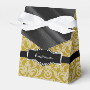 Personalised Gold & Black Tent Favour Box