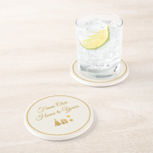 Personalised Gold Christmas Coaster