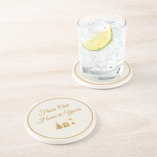Personalised Gold Christmas Coaster