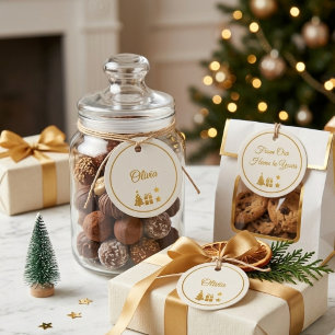 Personalised Gold Christmas Favour Tags