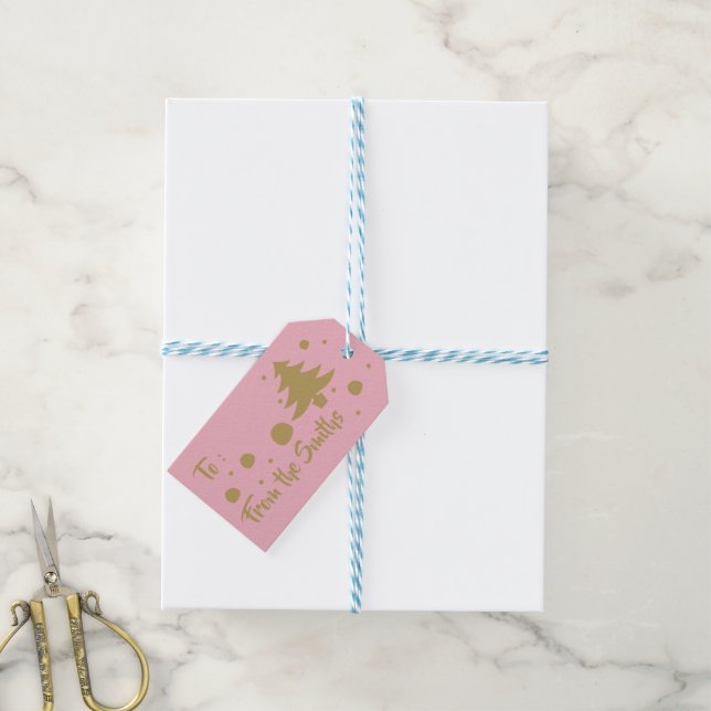 Personalised Gold Christmas  gift tags (With Twine)