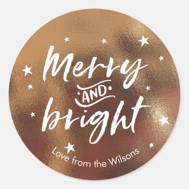 Personalised Gold Christmas hand lettered stickers (Front)