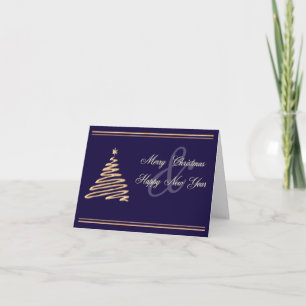 Personalised Gold Christmas Tree Card