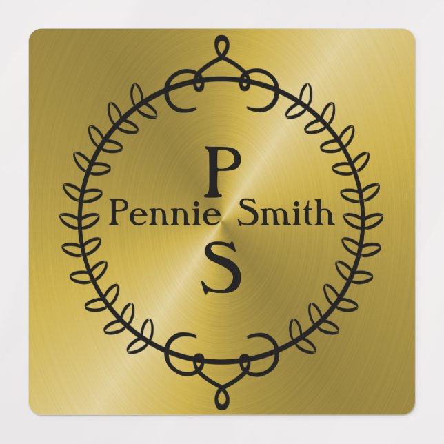 Personalised Gold Custom Name Vinyl Stickers (Design 1)