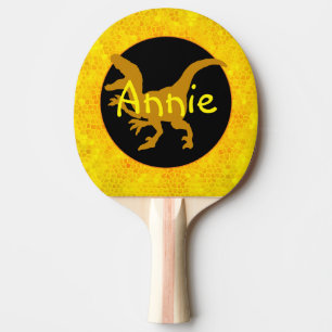 Personalised Gold Dinosaur Hide Ping Pong Paddle