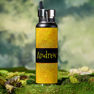 Personalised Gold Dinosaur Hide Water Bottle