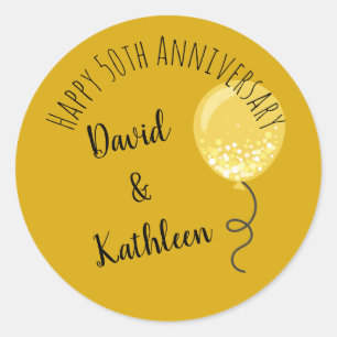 Personalised Gold Envelope Seals 50th Anniversary