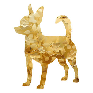 Personalised Gold Floral Chihuahua Return Address