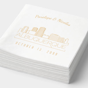 Personalised Gold Foil Albuquerque Wedding Napkins