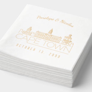 Personalised Gold Foil Cape Town Wedding Napkins