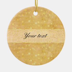Personalised Gold Foil Stars Watercolor Ceramic Tree Decoration