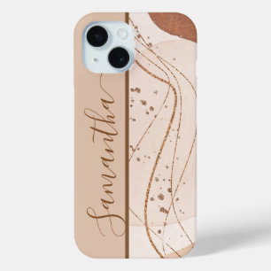Personalised Gold Glitter Abstract  iPhone 15 Case