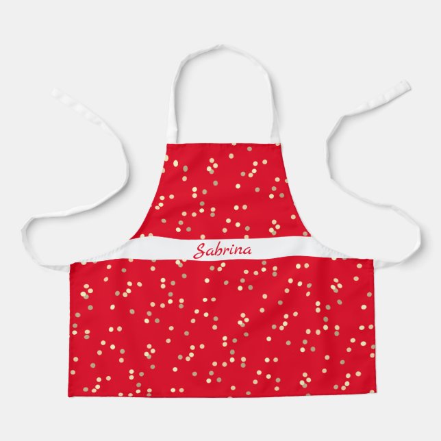Personalised Gold Glitter Apron (Front)