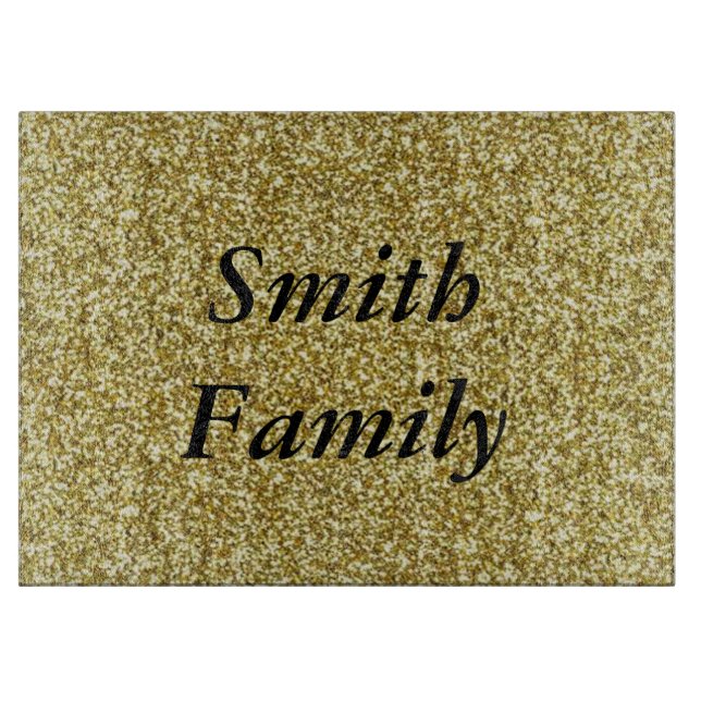 Personalised Gold Glitter Cutting Board (Front)